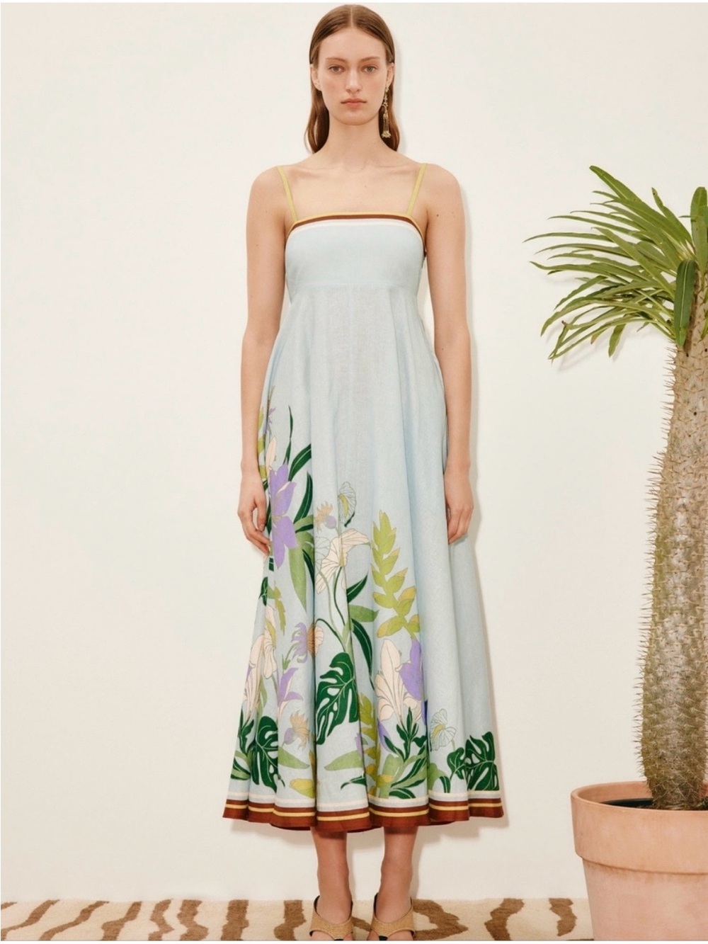 ALEMAIS Alfie Linen Sleeveless A-Line Sundress